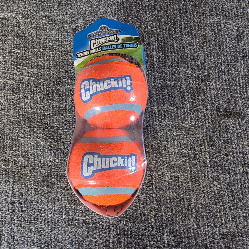 Chuckit! Small Dog Tennis Balls 2 Pack Orange and Blue Fetch Toy PET3657 NEW